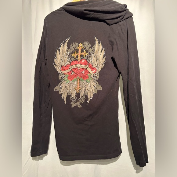 Ladies, long sleeve, hooded top size large - Picture 2 of 4